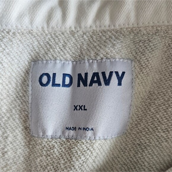 Old Navy XXL Rugby Stripe Half-Zip Navy Grey Sweatshirt Vintage Inspired Preppy - Picture 9 of 13